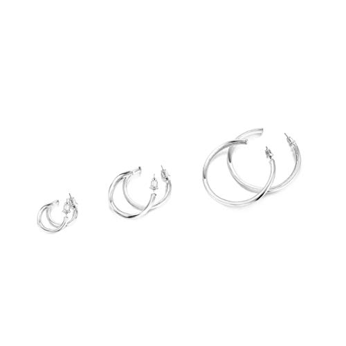 Image of PAVOI 14K Gold Plated Hoop Earrings for Women - 2mm Thick Infinity Hoops - Lightweight Loop Earrings Set
