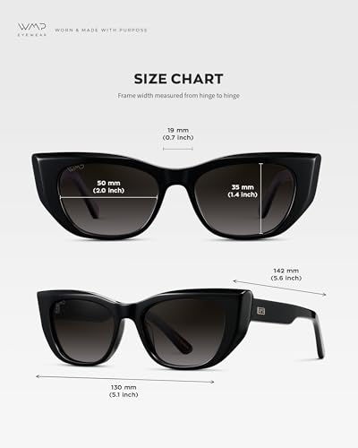 WearMe Pro - Women's Polarized Sunglasses, Cat-Eye Acetate Frame, Rectangular Lenses, Durable 5-Barrel Hinges, Hand-Polished4