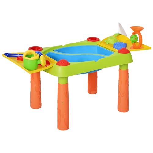 HOMCOM AIYPLAY Sand Wasserspieltisch, Sand- und Wassertisch Outdoor...