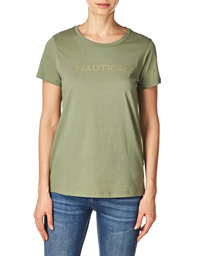 Nautica Easy Comfort Supersoft 100% Cotton Classic Logo T-Shirt Camiseta, Urban Camo, XXL para Mujer