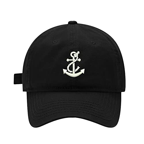 Gorra de béisbol bordada con ancla para hombre y mujer