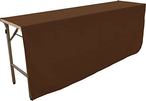 のれん工房 防炎 テーブルクロス 無地 イベント 展示会 説明会 125cm×180cm テーブルカバー 業務用 全14色 ブラウン 98084