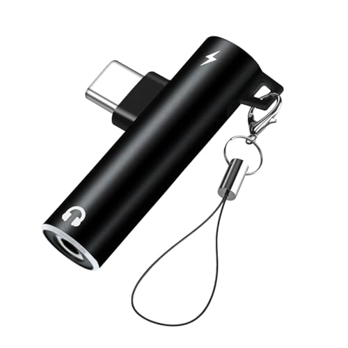 zoerbufan USB C auf 3,5mm Klinke 90 Grad Adapter und Laden, Aux Kopfhörer Typ C Adapter mit DAC Chip Kompatibel mit iPhone 16 Pro/Plus/Pro Max, Galaxy S23 S22 S21 Ultra, Huawei, Mi