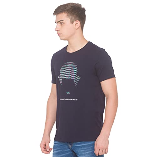 Image of Spykar Men's Printed Slim Fit T-Shirt