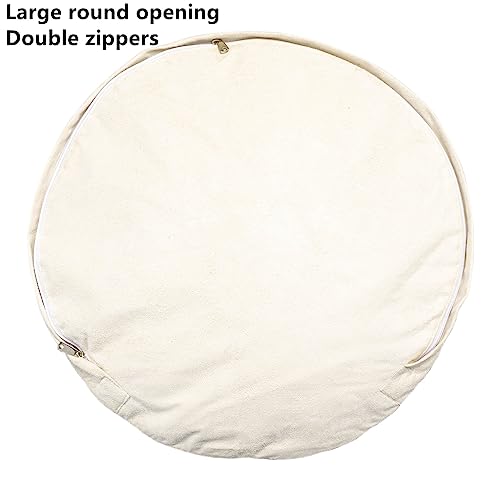Asuprui Pouf Ottoman Unstuffed Round Bean Bag Poof Ottoman Seat Soft Faux Fur Footrest Stool 20x20x12 Inches Fuzzy Chair Floor Chair Foot Rest with Storage for Living Room Bedroom Rainbow Pouf Cover by Asuprui - Image 9