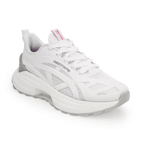 Image of Red Tape Women's Sneakers White Mesh KPU Round Toe Lace-Up