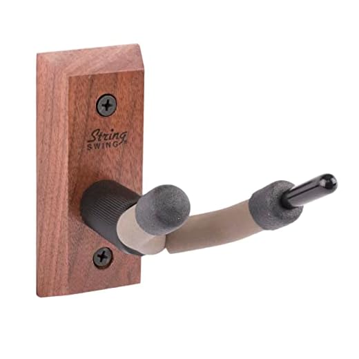 String Swing CC01V-BW Hardwood Home & Studio Wall Mount Violin Hanger - Black Walnut