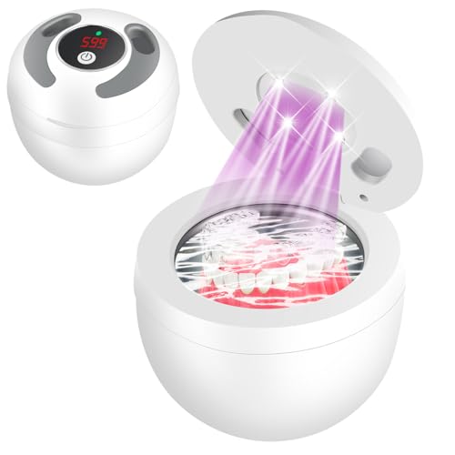 Binlingdaily Pulitore a ultrasuoni per protesi da 45 kHz, 200 ml, 4 modalità con timer digitale,...