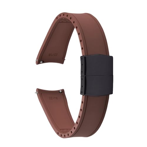 20/22mm �w�r�[�f���[�e�B�[ �J�b�g�T�C�Y �t�b�f�G���X�g�}�[ �E�H�b�`�o���h �f�v���C�����g�o�b�N�� �h�� �}�b�g �J�[�u ���o�[�E�H�b�`�X�g���b�v(Brown-Fold buckle2,20mm)