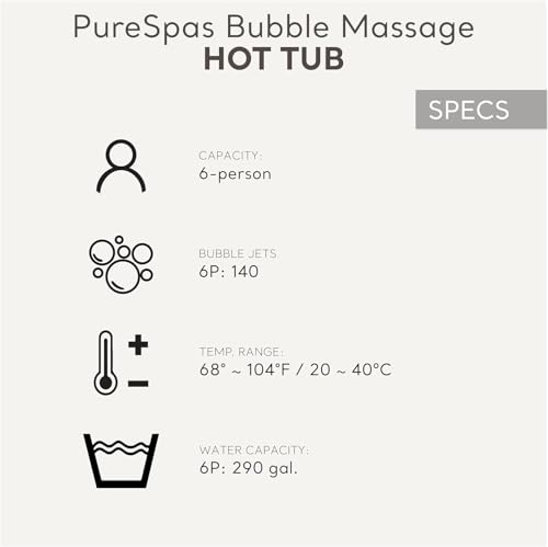 INTEX 28427EH PureSpa Bubble Massage Spa Set Outdoor Inflatable Portable Hot Tub, Includes Energy Efficient Spa Cover, Saltwater System Ready, 6 Person, 85in x 28in