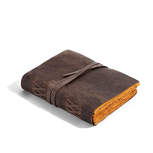 Handmade Leather Journal | Writing Notebook Diary | Bound Daily Notepad For Men & Women Unlined Paper Medium, Writing Pad for Artist, Sketch
