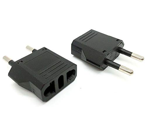 2 reisstekker adapters van VS, AU, EU naar Europa (zwart). - Image 4