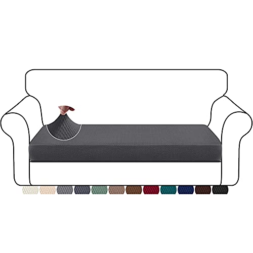Granbest Thickened Sofa Seat Cushion Cover Durable Couch Seat Slipcover Furniture Protector for Individual Sofa Cushions(3 Seater, Grey)