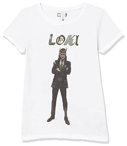 T-shirt fille Loki Marvel blanc pour exprimer sa passion au quotidien