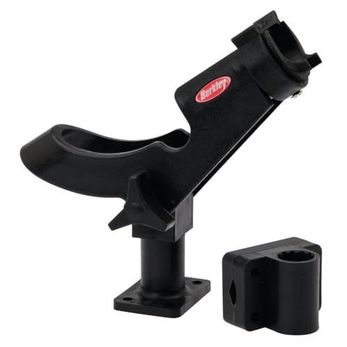 Berkley Boat Rod Holder, Sturdy Polypropylene Construction, Adjustable and Mountable for Ultimate Convenience, Offers Variety of Angled Positions, Sleek Black Design