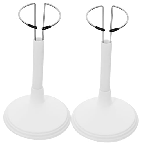 VOSAREA 2Pcs Portable Doll Stand White Display Rack for Dolls Storage for Home Store Lightweight Space Saving Doll Support Rack