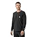 Carhartt Force Cross-Flex Scrubs for Men, Crew Neck Long Sleeve Scrub Top - Black, M