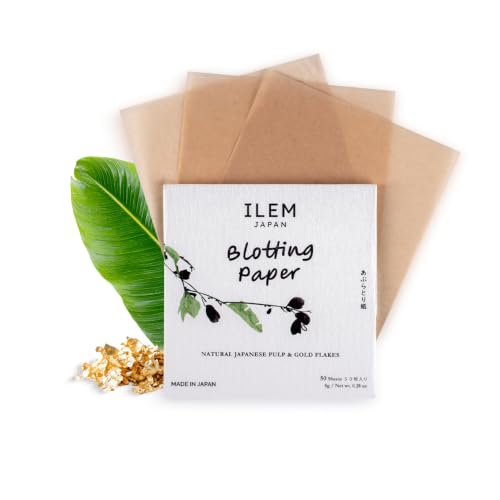 Image of ILEM JAPAN Blotting paper Infused with Gold flakes & naturally sourced plant pulp | 50 Facial oil control sheets