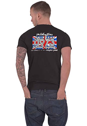 The Rolling Stones T Shirt London European Tour 73 Nouveau Officiel Homme Noir - Les Beatles, Paul McCartney, John Lennon, RIngo Starr, George Harrison The Rolling Stones T Shirt London European Tour 73 Nouveau Officiel Homme Noir – Image 3