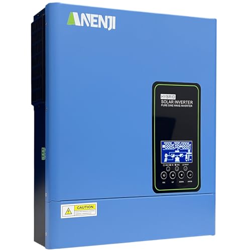 Image of Aninerel 3000W Hybrid Inverter, 24Vdc to 110Vac Solar Inverter Charger Built-in 100A MPPT Controller, Pure Sine Wave PV Power Converter, Supports Battery-Less or AGM Lithium Battery