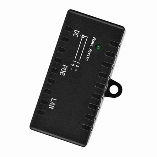 Wear- ABS PoE Splitter, Power Over Ethernet Injector, LAN Network Supported, 10/100Mbps para Uso Doméstico (Negro) miniatura 4