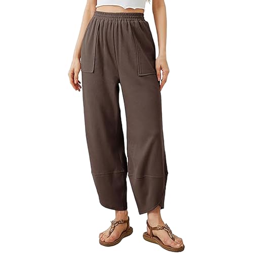 Pantalon décontracté pour femmes ample à taille élastique