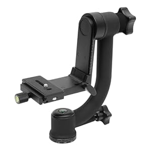 Gimbal Professionele 360° panoramakaarkop voor camera, tot 20 kg draagvermogen, precisieschalen en waterpas, ideaal voor DSLR, telelenzen en wildlife fotografie, zwart