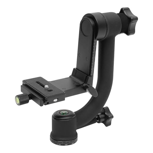 Gimbal | Testa professionale panoramica a 360° per fotocamera, portata fino a 20 kg, scale di precisione e livella a bolla | ideale per DSLR, teleobiettivi e fotografia Wildlife | nero