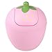 Yardwe Piccolo Cestino Cestino Mini Cestino con Coperchio Desktop Piccolo Rifiuto Bin Bin di Fragole Design Spazzatura per Home Office (Rosa)