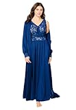 Amoureuse Women's Plus Size Peignoir 2-Piece Tricot Lounger - 3X, Dark Sapphire