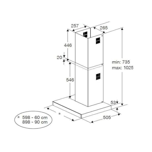 Hotte Décorative BEKO BHCB61622BXH – 613 m³/h, 68 dB, Inox - vue 10