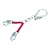 3M Protecta PRO 1351001 24" Web Rebar Assembly For Positioning, Swiveling Steel Rebar Hook At Center, Snap Hooks At Leg Ends, 310LB Capacity, Gold/Red