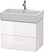 Duravit LC Vanity Unit, 2 Drawers, 544x684x459, White High Gloss