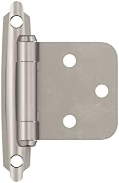 Amerock | Cabinet Hinge | Variable Overlay Hinge | Satin Nickel | 10 Pack | Self-Closing Hinge | Face Mount Hinge | Cabinet Door Hinge