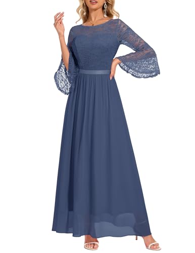 Wedtrend Women's Formal Dresses 2025 Wedding Guest Dress Bell Sleeve Bridesmaid Dresses Maxi Evening Dress