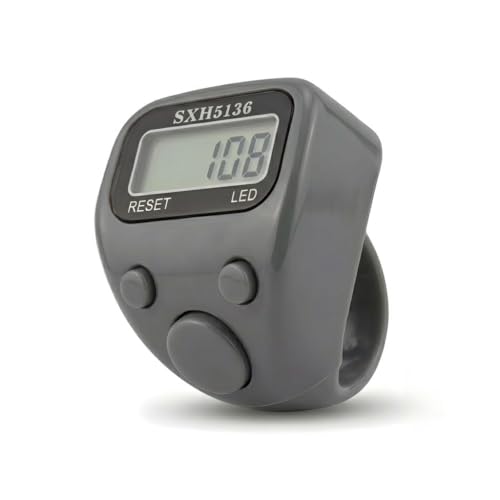 Image of Digital Finger Ring Tally Counter, LCD Display with LED, Reset Button (Pack of 1-Multicolour) (Grey)