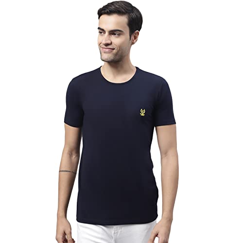 Image of Mack Jonney Men Round Neck Cotton Solid Regular Fit T-Shirt-T Anthraa 01-P