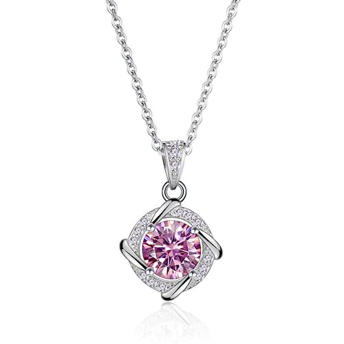 Collier moissanite bleue en argent sterling de qualité diamant D pour femme élégante