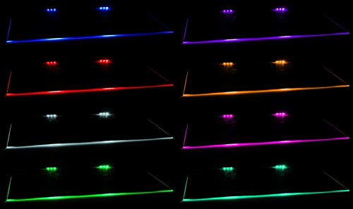 Set of 4 LED Glass shelve Edge Lighting Clips in RED [Energy Class A] Furniture led Light