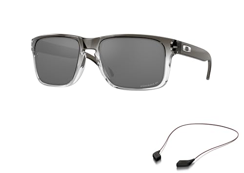 Oakley OO9102 Sunglasses Bundle: OO 9102 HOLBROOK 9102O2 Holbrook Dark Ink Fade Prizm B and Small Red leash Accessory kit2