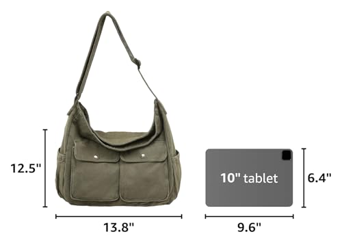 Image of Messenger Bag Hobo Crossbody Bags for Women Canvas Bag Crossbody Tote Bag Shoulder Bag