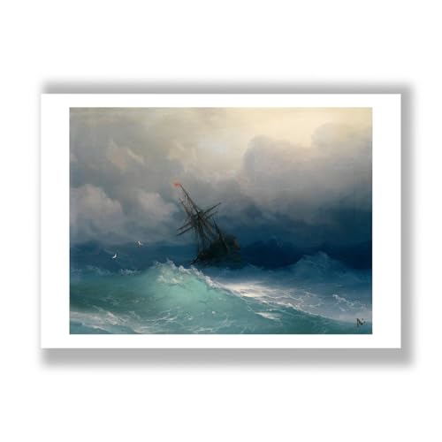 Poster Ivan Aivazovsky navire sur mers orageuses format XL impression d'art mat