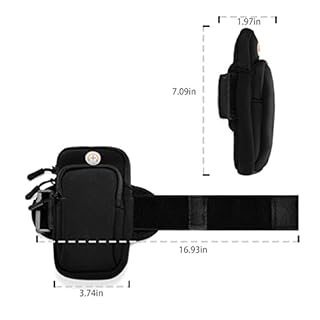 Running Armband Phone Holder, Strap for phone running, Mobile Armband Bag, Compatible for iPhone XS MAX XR 12/11/8/7 Plus,Cellphone Up to 6.3" (Black)