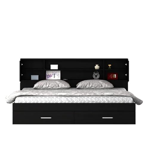 Image of Torque -Thomas Queen Size Bed with Box Storage for Bedroom (Light Brown)