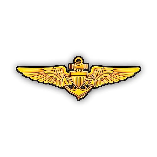 fagraphix Naval Aviator Badge Pilot Wings Aviation Sticker Decal - Self Adhesive Vinyl - Weatherproof - Made in USA - Aviator Wing Aviation 2" Wide