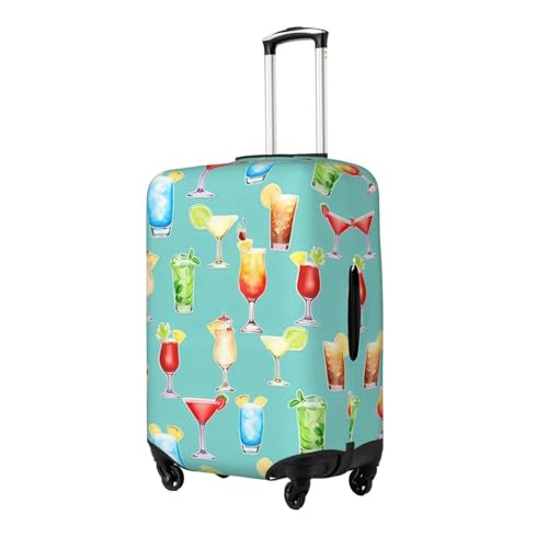 Watercolor Cocktails Travel Luggage Cover Elastic Anti-scratch Suitcase Cover Protector Spandex Stretch Luggage Baggage Covers Fits 22-24 Inch Luggage,M2