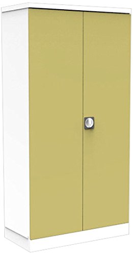 Simply Office CUPB1830WGB 1830 mm 2 Door Cupboard with Levelling Feet/3 Graphite Grey Shelf - White/Green Beige