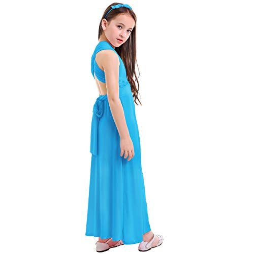 Little Girl Transformer Convertible Multi Way Wrap Evening Party Dress Short Sleeveless Wedding Bridesmaid Prom Dance Gown Loose Fit Full Length Long Dancewear Praise Liturgical Dress #TOP3