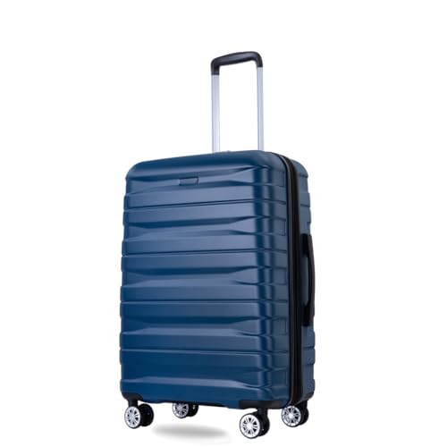 Maximize Packing Space with Expandable 5-Piece Luggage Set, Lightweight Hard Shell with 360° Wheels, Dark Blue3