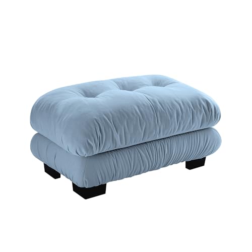 Image of SoarFlash Velvet Sectional Sofa Ottoman, Blue
